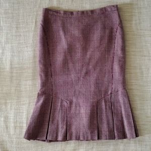 Vintage Wool Houndstooth Mermaid Pencil Skirt, size 38